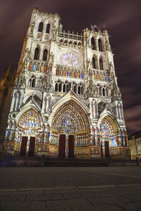 The Amiens Cathedral Light display, showing what the cathedral would have looked like when it was painted.